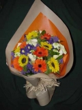 Yellow, Orange, Purple and White Flower Bouquet